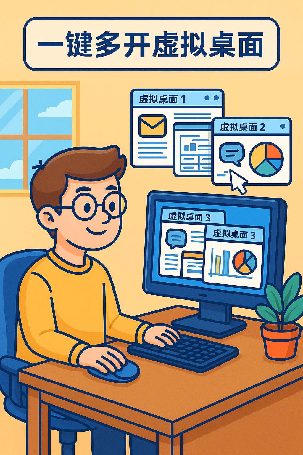 一键多开虚拟桌面办公高效使用技巧