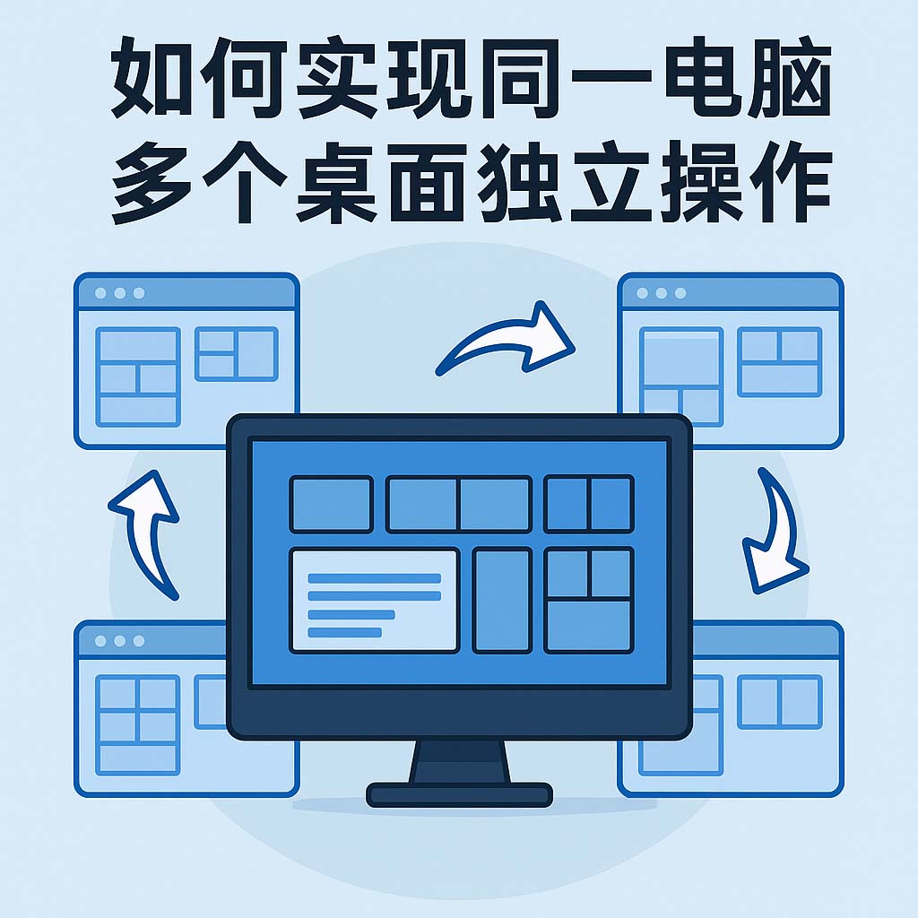 如何实现同一电脑多个桌面独立操作