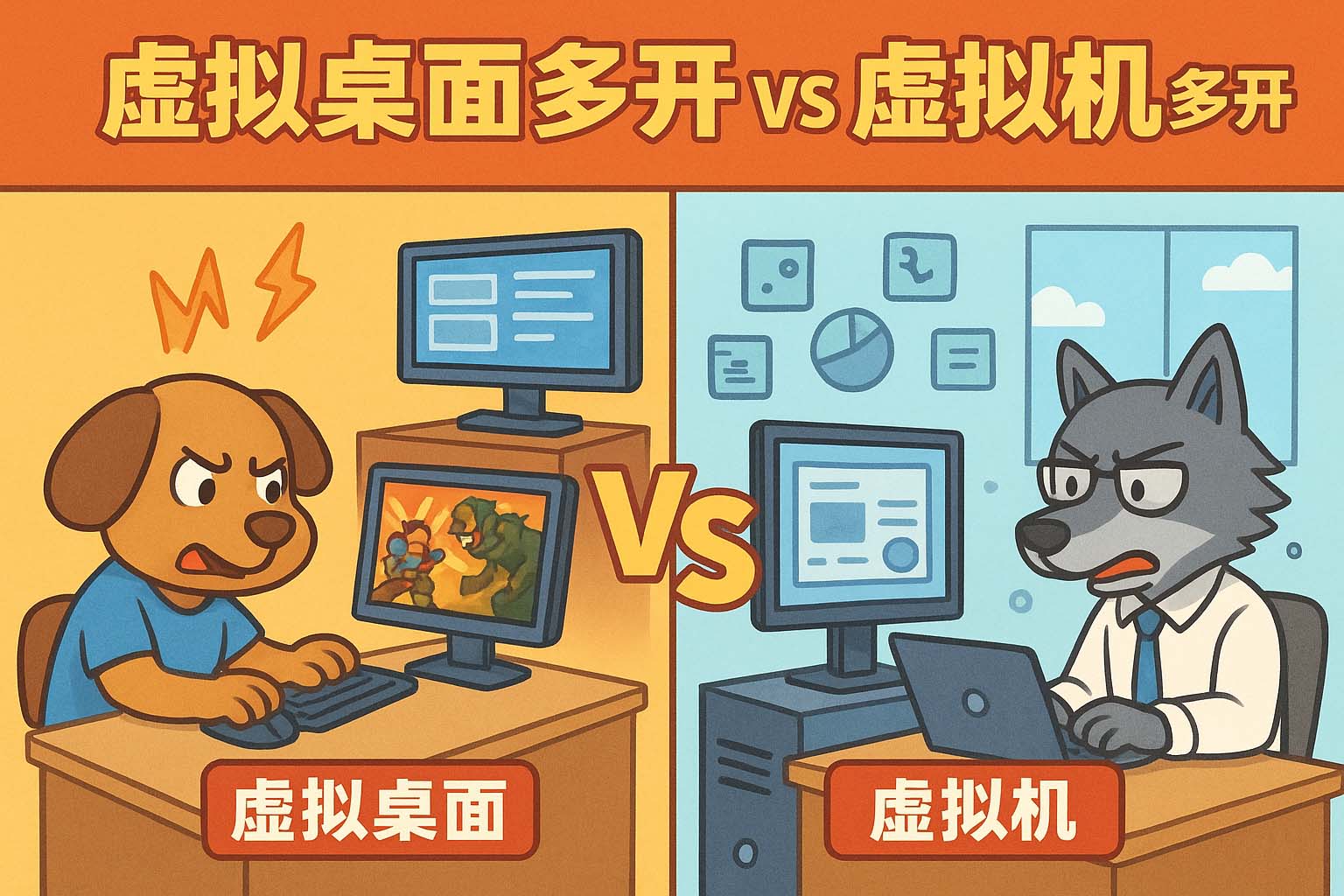 虚拟桌面多开VS虚拟机多开-性能对比